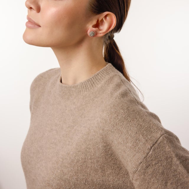 19th Century Victorian 2.90 Carat Diamond 14k Yellow Gold Cluster Earrings, A Pair For Sale - Image 4 of 7