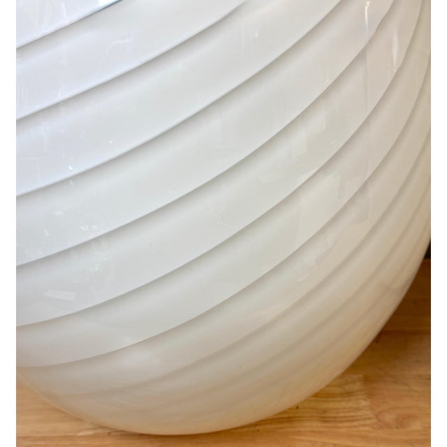 1980s Monumental Vetri Murano Spiral Ribbed Egg Lamps, Italy - a Pair For Sale - Image 15 of 17