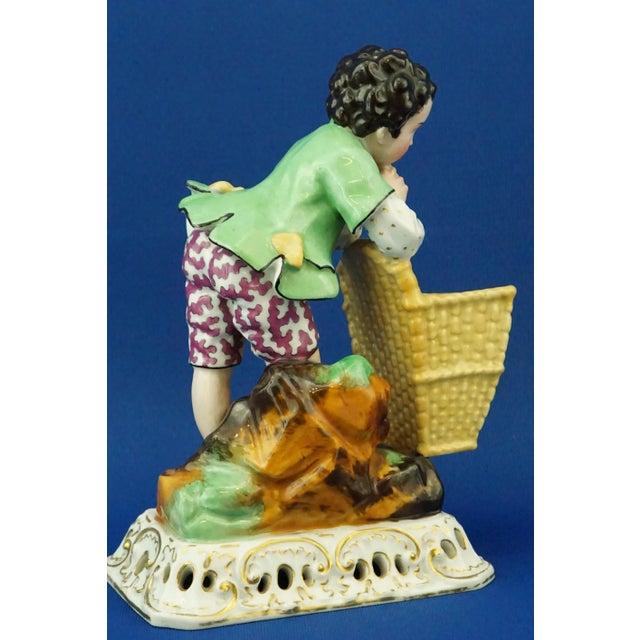 Early 19th Century Porcelain Figurine of Child with Basket by Jacob Petit, France For Sale - Image 6 of 18