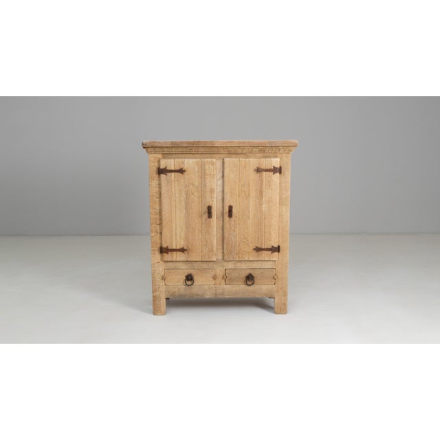 1970s French Primitive Oak Buffet With Iron Hardware For Sale - Image 4 of 18