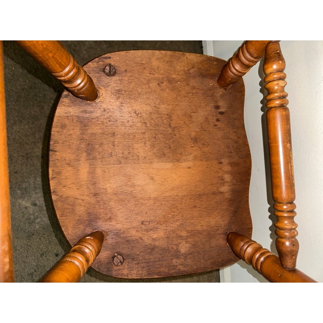 Mid-Century Tell City Chair Co. Solid Hard Rock Maple Windsor Spindle Back Side Chair For Sale In Philadelphia - Image 6 of 6