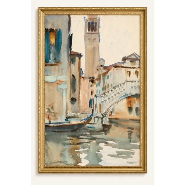 Rialto Bridge, Venice by John Singer Sargent, Vintage Art Print, 32" X 48" For Sale In Buffalo - Image 6 of 12