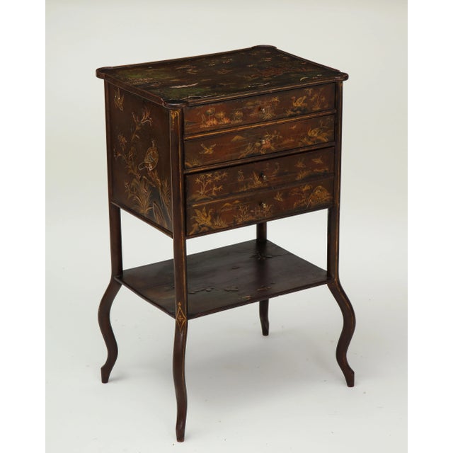 French Aubergine and Gilt Japanned Occasional Table For Sale - Image 11 of 13