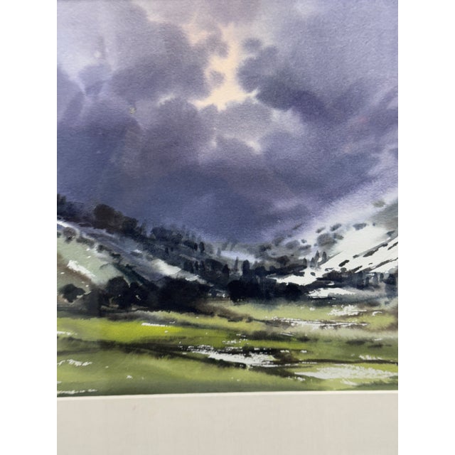 Rafael Requena "Invierno, Sierra De Madrid" Original Watercolor Painting For Sale - Image 9 of 12