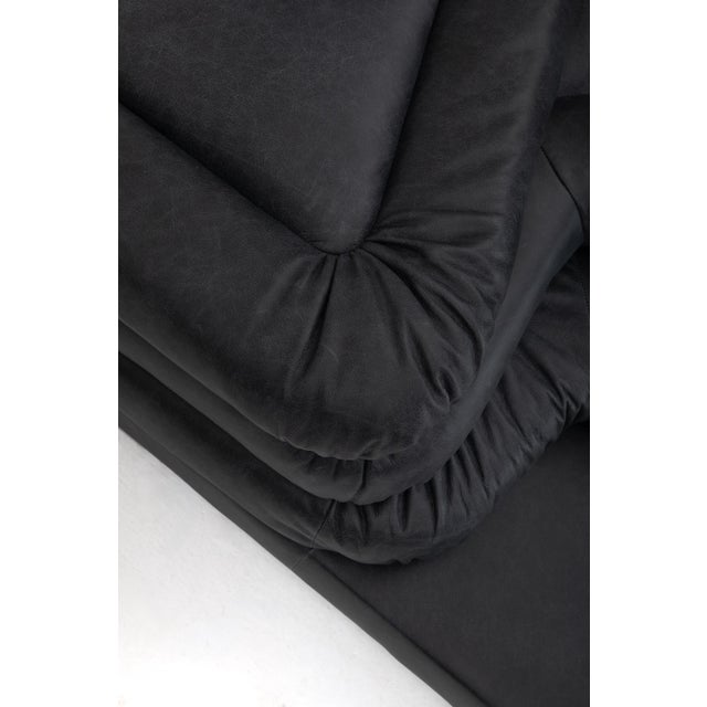 Ubald Klug Ds-1025 “Terrazza” Sofa for De Sede, Black Leather, Switzerland 1974 - Set of Two For Sale - Image 10 of 16