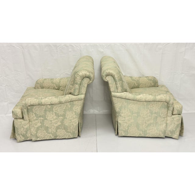 1980s Pair of "Colefax" Swivel Lounge Chairs & Ottoman Made in the Usa by Pearson For Sale - Image 11 of 18