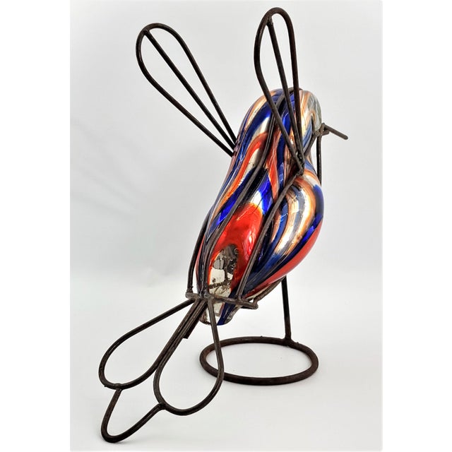 Metal Sculpture Mercury Glass Hummingbird Bird For Sale - Image 7 of 13