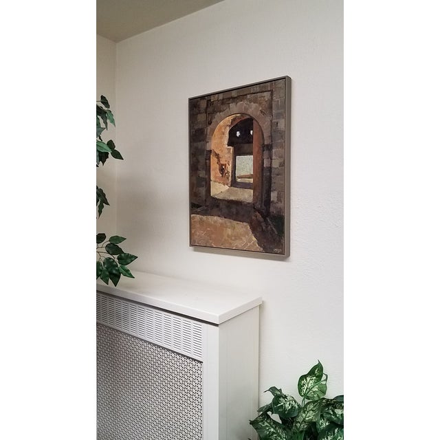 Contemporary Impressionist Italy Medieval Gate Framed Original Oil Painting For Sale - Image 6 of 8