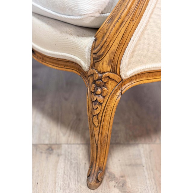 French 20th Century French Louis XV Style Bergere For Sale - Image 3 of 15