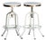 Wood Pr. Of Vintage Restoration Hardward Adjustable White Bar Stools For Sale - Image 7 of 13