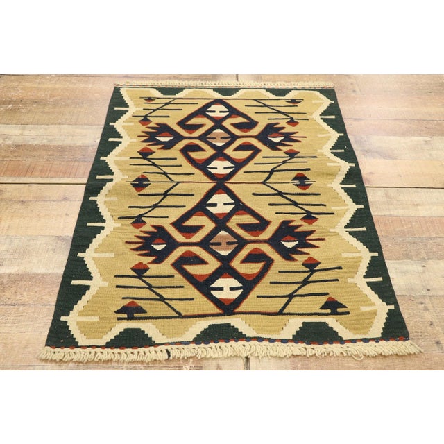 Textile Vintage Persian Shiraz Kilim Rug - 02'10 X 03'09 For Sale - Image 7 of 9