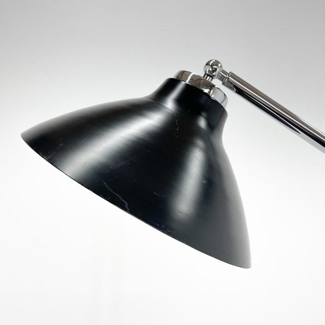 Black Italian Adjustable Chrome and Marble Floor Lamp in the style of Arredoluce, 1960s For Sale - Image 8 of 14