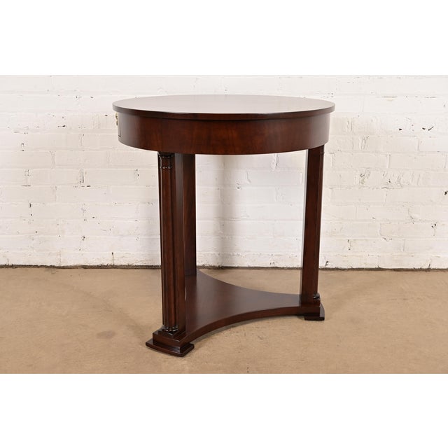 Baker Furniture French Empire Mahogany Gueridon or Tea Table, Newly Refinished For Sale - Image 14 of 16