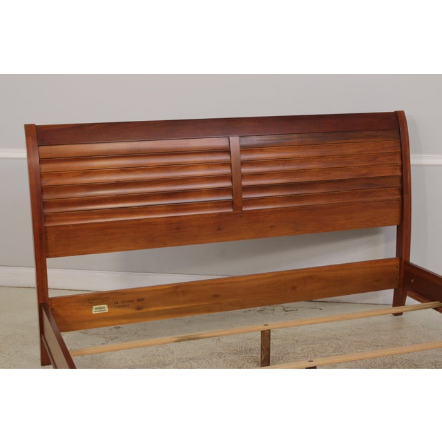 1990s Ethan Allen Avenue King Size Cherry Modern Sleigh Bed For Sale - Image 5 of 16