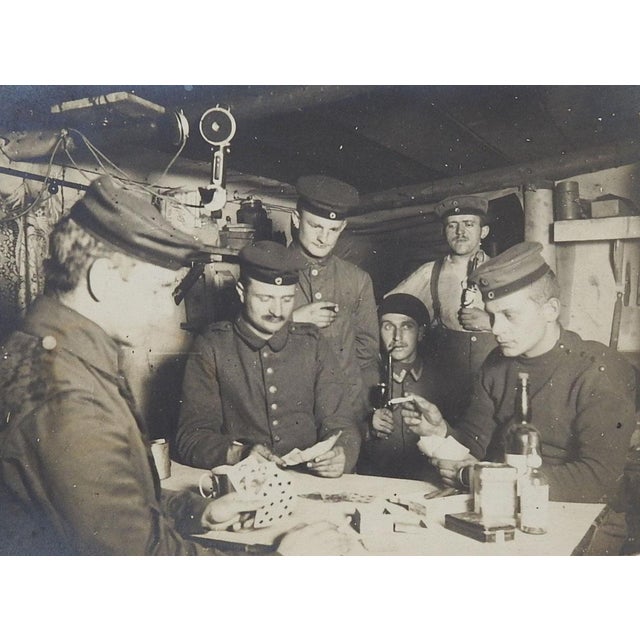 Vintage Wwi German Soldiers Playing Cards Drinking Trench Tunnel Photo Chairish