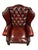 English Chesterfield Wingback Armchair in Dark Red Leather For Sale - Image 5 of 9