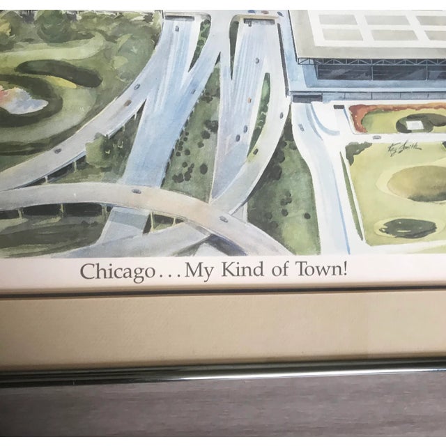 Mid-Century Modern Chicago Harbour Original Watercolor Landscape - Signed and Framedby Kay Smith For Sale - Image 3 of 6