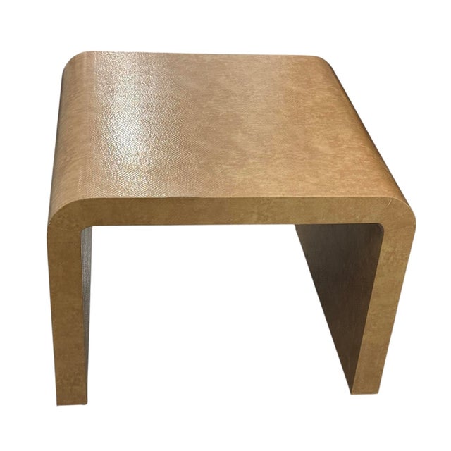 Mid 20th Century Large Snakeskin Occasional Waterfall Table in Tan For Sale In Phoenix - Image 6 of 9