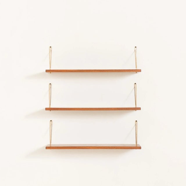 Mid-Century Modern Danish Teak Floating Shelves, 1960s, Set of 3, in Flawless conditions. Designed 1960 to 1969