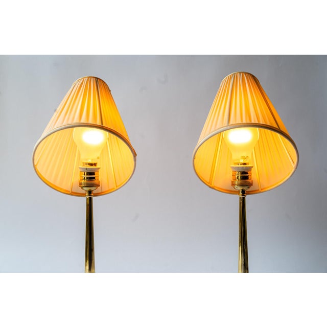 Art Deco Table Lamp with Fabric Shades, Vienna, 1920s, Set of 2 For Sale - Image 14 of 15