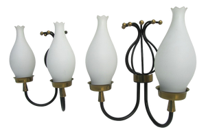 Wall Light Sconces attributed to Angelo Lelii for Arredoluce, Italy, 1950s, Set of 2