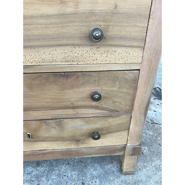 Mid 19th Century French 19th Century Empire Bleached Solid Walnut Commode For Sale - Image 5 of 12