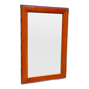 Antique Solid Oak Framed Wavy Glass Wall Mirror C. 1900