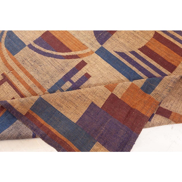 Red Doris Leslie Blau Vintage French Art Deco Rug For Sale - Image 8 of 9