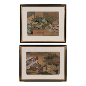 18th Century Japanese Edo Paintings- A Pair