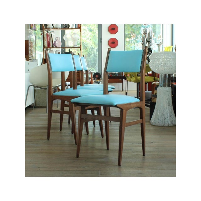 Blue Skai Chairs, 1960, Set of 4 For Sale - Image 16 of 16