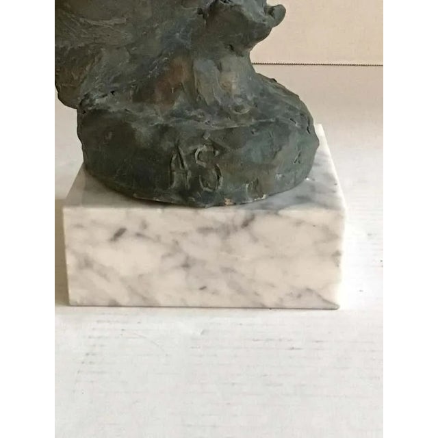 1950s 1950s Terracotta Sculpture of Cyrano De Bergerac on Marble Base For Sale - Image 5 of 12