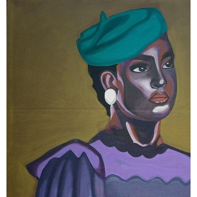 Portraiture "The Brightest Room", Oil Painting by Olayinka Salami For Sale - Image 3 of 3