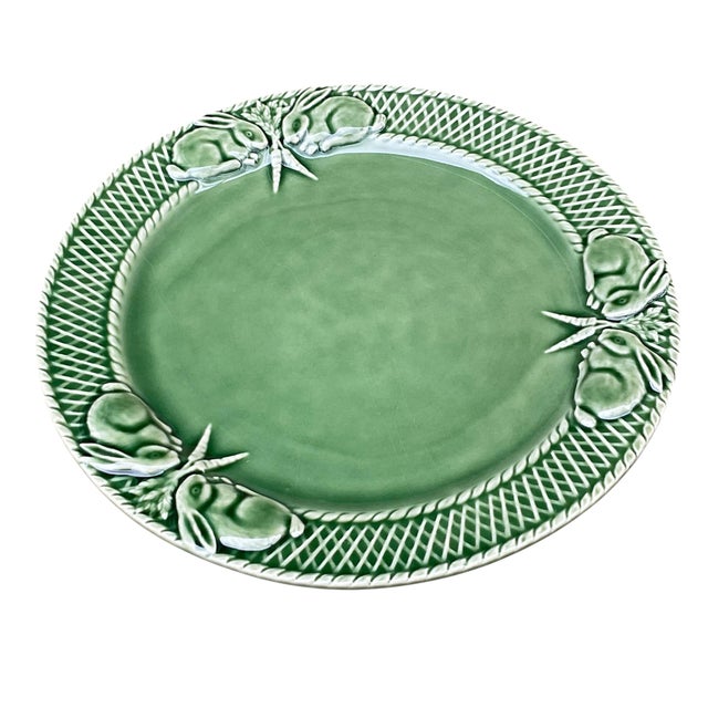 Bordallo Pinheiro Bunny Rabbit 4 Dinner Plates Majolica Portugal Late 20th Century For Sale - Image 9 of 9