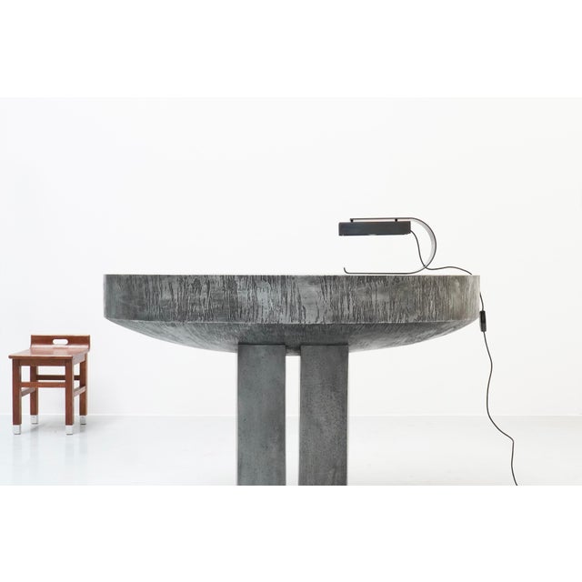 Vintage Handmade Console Table in Etched Steel by Roger Bonduel, Belgium, 1960s For Sale - Image 4 of 11