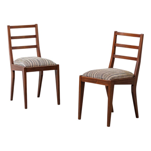 Mahogany and Velvet Chairs, 1950s, Set of 2 For Sale