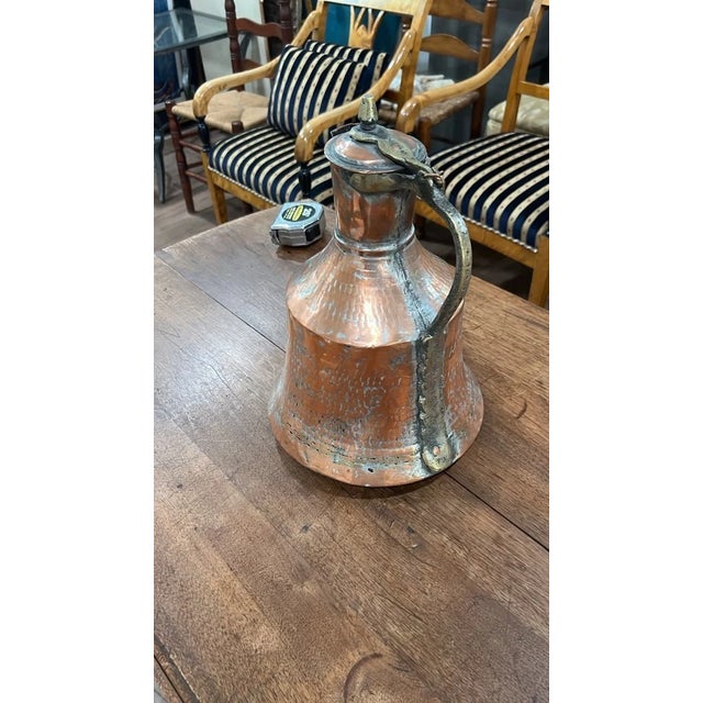 Rustic Antique Copper & Brass Lidded Water Vessel For Sale - Image 3 of 5