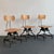 This set of three industrial, adjustable side shop chairs by Toledo Metal Furniture Co. feature the signature Toledo star...