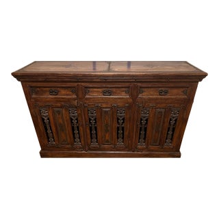 Vintage Artisan Solid Wood Sideboard / Credenza For Sale