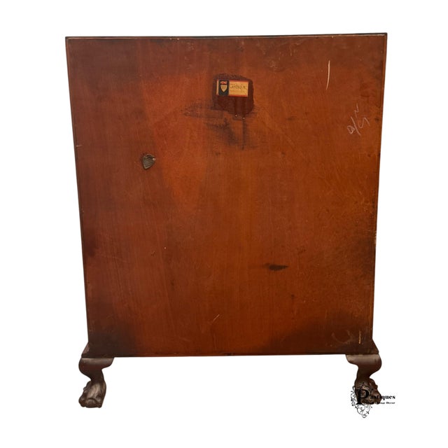 Vintage Maddox Chippendale Style Mahogany Serpentine Drop Front Secretary Desk For Sale - Image 10 of 12