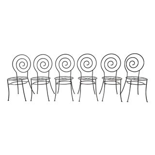 Spiral Iron Chairs in the Style of Luigi Serafini for Sawaya & Moroni, 1980s, Set of 6 For Sale