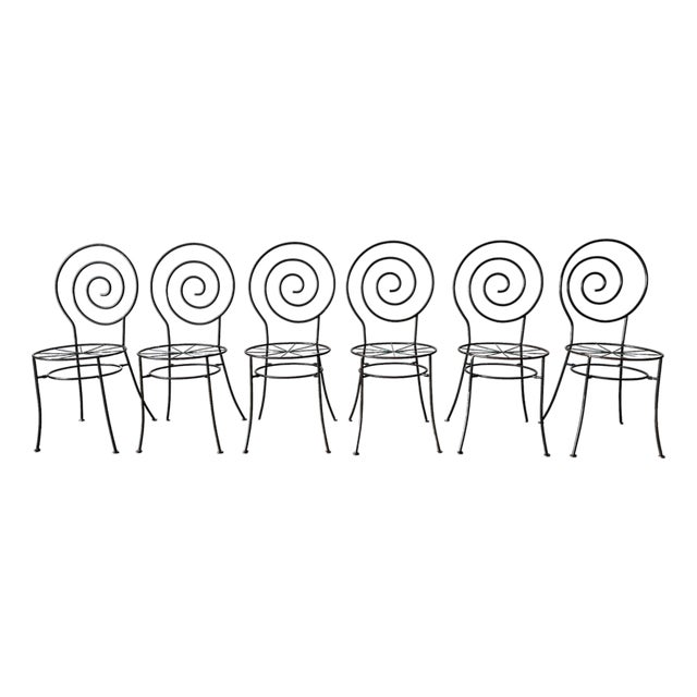 Spiral Iron Chairs in the Style of Luigi Serafini for Sawaya & Moroni, 1980s, Set of 6 For Sale