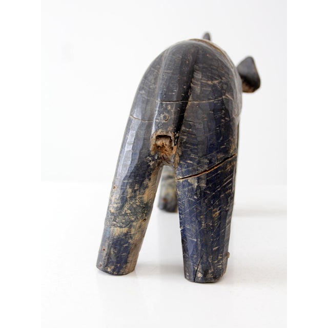 Early 20th Century Antique Hand-Carved Wood Elephant For Sale - Image 5 of 12