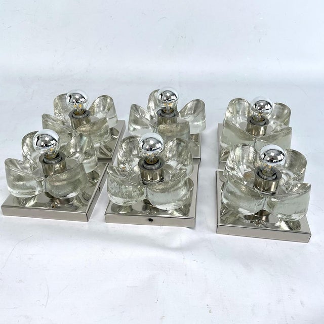 Glass Model 88159 Wall and Ceiling Light attributed to Simon & Scgelle for Sische, 1960s For Sale - Image 9 of 11