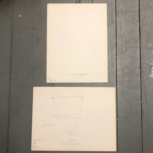 1970s Gallery Wall Collection Vintage Industrial Watercolor Paintings - a Pair For Sale - Image 5 of 6