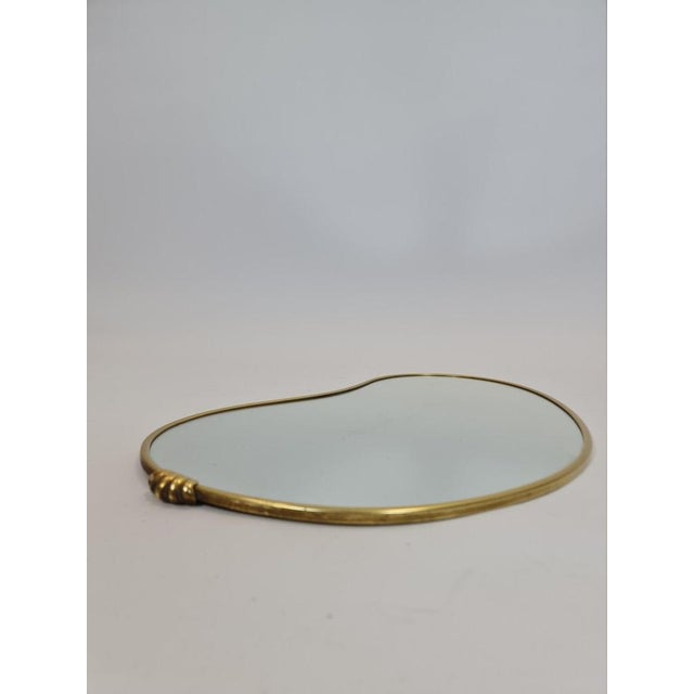 Mid-Century German Asymmetric Brass Wall Mirror, 1960s For Sale - Image 4 of 10