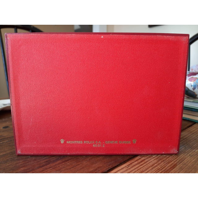 Traditional Vintage Presidential Rolex Watch Box With Tapestry For Sale - Image 3 of 16