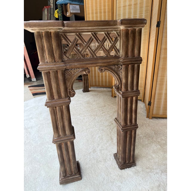 Brown 72" Vintage British Colonial Console Table For Sale - Image 8 of 15