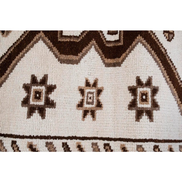 Textile Vintage Turkish Geometric Hand-Knotted Runner 3'10" X 12'1" For Sale - Image 7 of 12