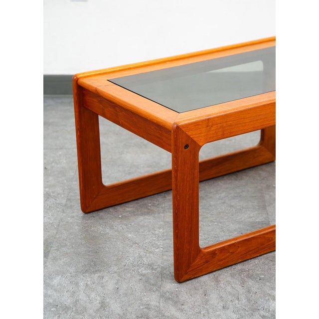Mid Century Danish Modern End Table Teak Glass Side Nightstands Komfort MCM For Sale - Image 11 of 12