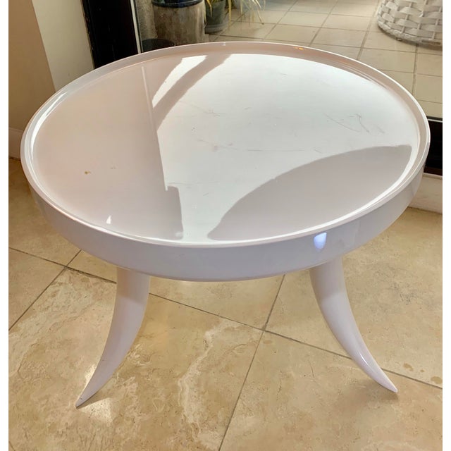 Contemporary Jonathan Adler Lacquer Tusk White Coffee